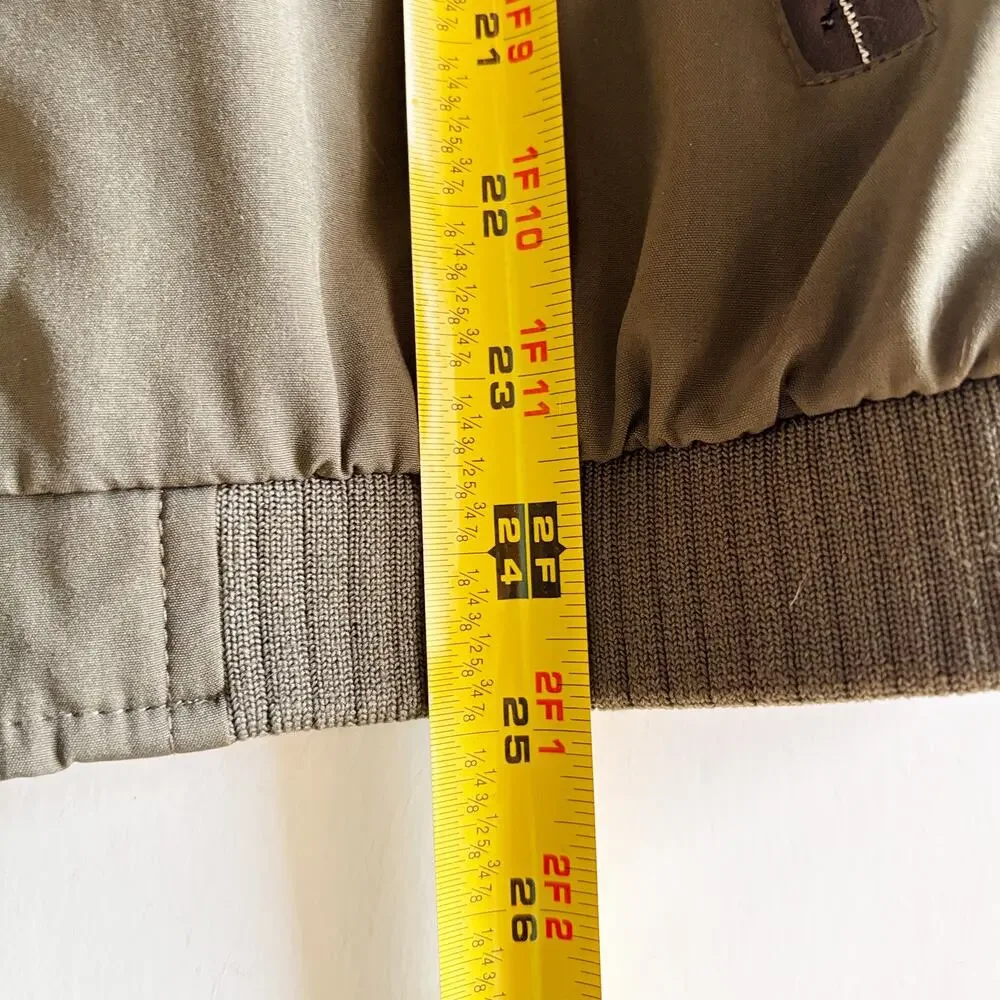 Vogue Dress Olive Green Bomber Jacket Women Sz Small Zip Capsule Wardrobe Staple